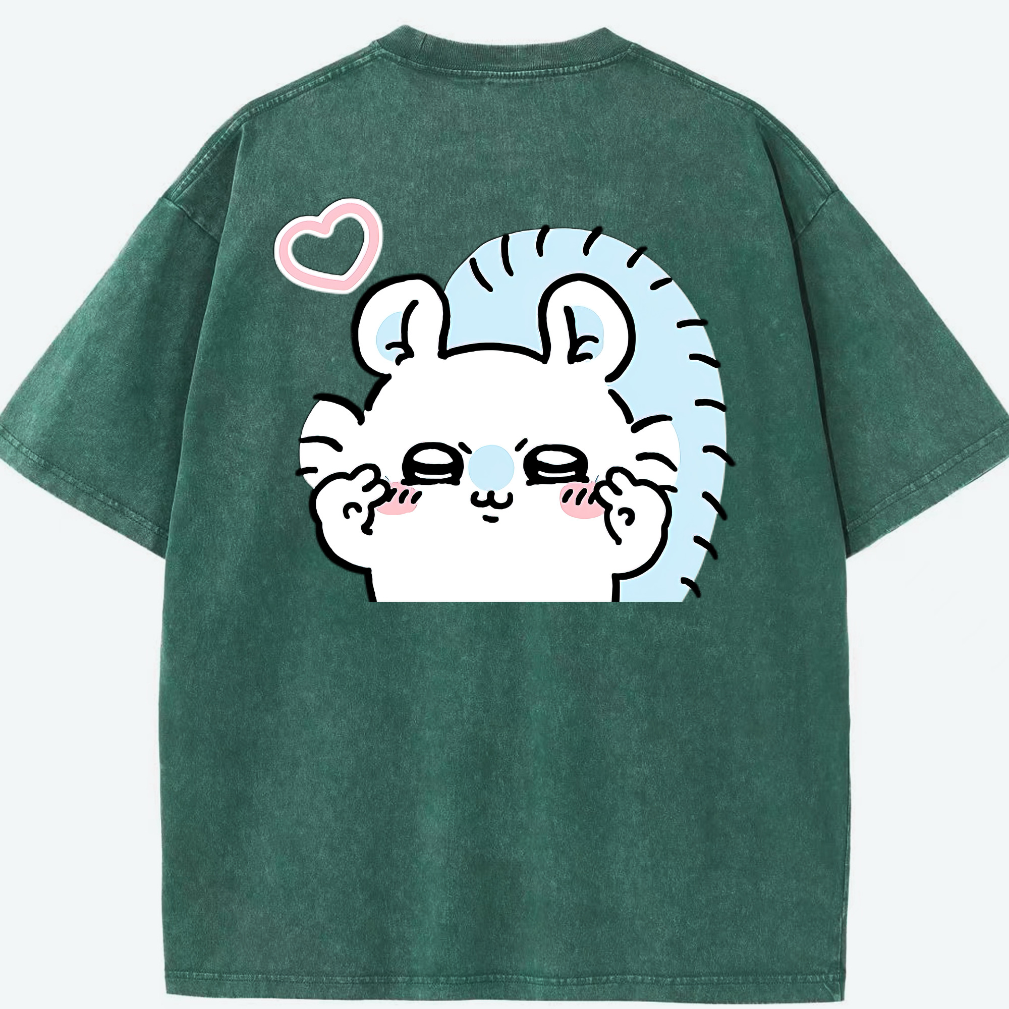 （画像用） ちいかわ モモンガ Chii-kawa Momonga 綿100% ヴィンテージ風 半袖Tシャツ（背面プリント）